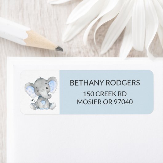 象男の赤ちゃんシャワーエンベロープ差出人住所 ラベル (インサイチュ)