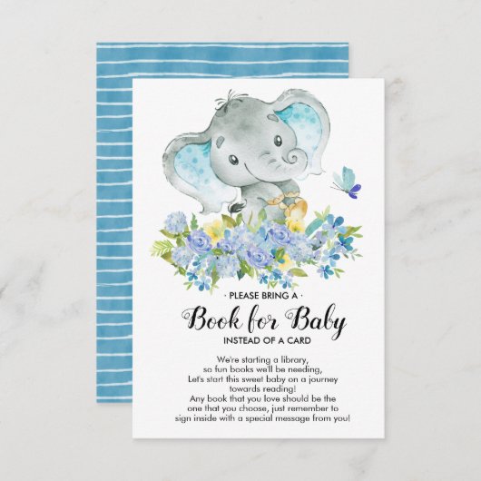 象男の赤ちゃんシャワーカード用ベビー帳 エンクロージャーカード (正面/裏面)