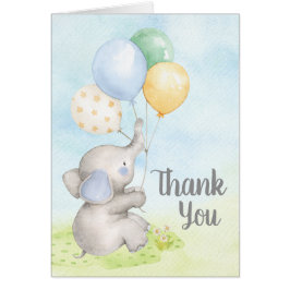 象男の赤ちゃんシャワーサンキューカード
