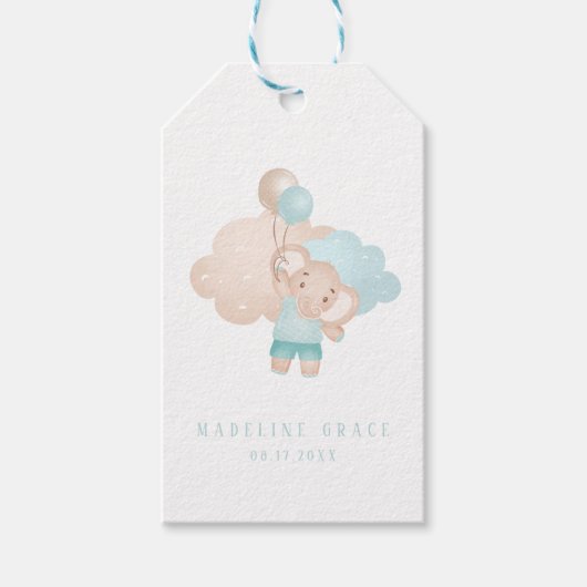 象男の赤ちゃんベビーシャワーお願い/ギフトラベル ギフトタグ (正面)