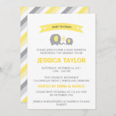 象男女兼用黄赤ちゃんシャワー招待状 招待状 (正面/裏面)