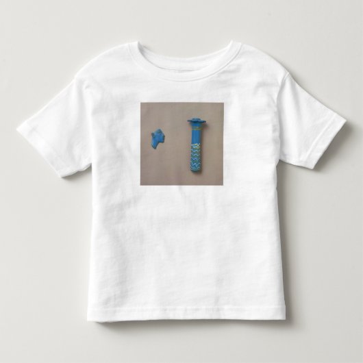 象眼細工のやしコラムのコールのフラスコそして片 トドラーTシャツ (正面)