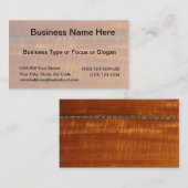 象眼細工の背景#2が付いている金木製の穀物 名刺 (正面/裏面)