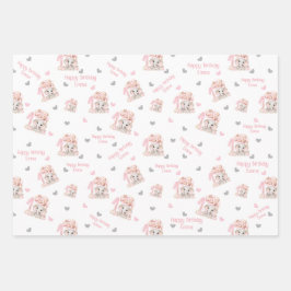 象秋1stバースデーガールパーソナライズされた名 ラッピングペーパーシート