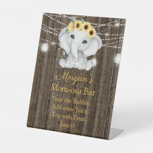 象素朴のヒマワリ赤ちゃんシャワー桃佐 台座サイン (正面)