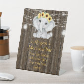 象素朴のヒマワリ赤ちゃんシャワー桃佐 台座サイン (インサイチュ)