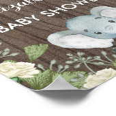 象素朴の赤ちゃんシャワー歓迎サイン緑 ポスター (角)