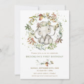 象素朴秋リーフ男女兼用誕生日 招待状 (正面)