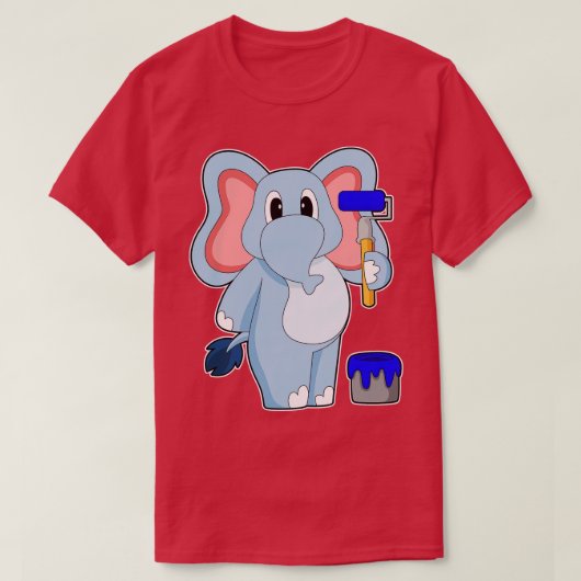 象絵を描のブ絵を描ラシ絵を描ョケット Tシャツ (デザイン正面)