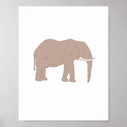 象絵画のサファリ絵画動物 ポスター (正面)