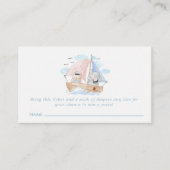 象航海の熊ベビーシャワーおむつラッフル エンクロージャーカード (正面)