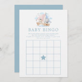 象航海の熊ボート赤ちゃんシャワービンゴゲーム 招待状 (正面/裏面)