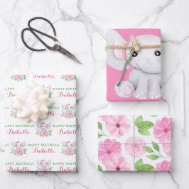 象誕生日包装紙シート ラッピングペーパーシート