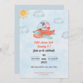 象誕生日招待状パイロット 招待状 (正面/裏面)