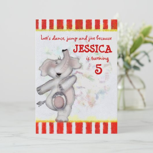 象誕生日 招待状 (スタンド正面)