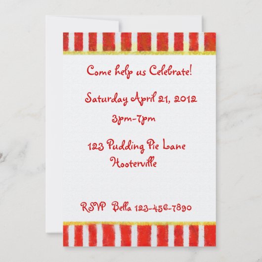 象誕生日 招待状 (裏面)