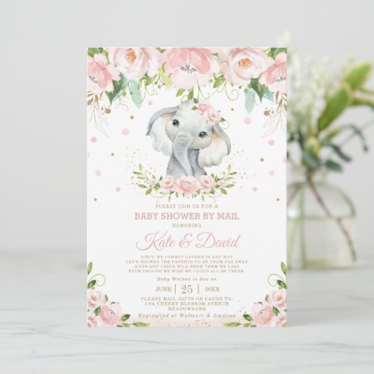 象赤面フローラバーチャルベビーシャワーbyメール 招待状 (スタンド正面)