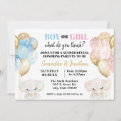 象金ゴールドグリッター気球の性別公表 招待状 (正面)