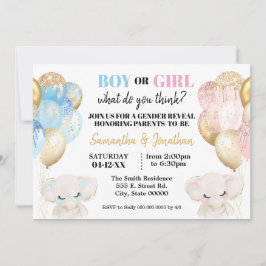 象金ゴールドグリッター気球の性別公表 招待状