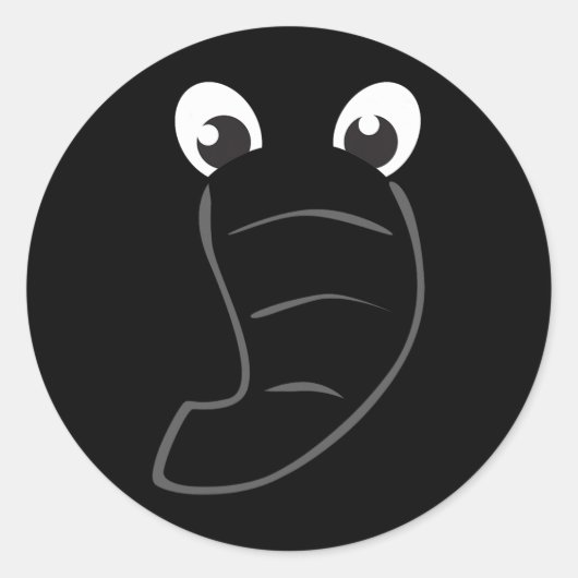 象顔かわいい子供ハロウィーン仮装動物G ラウンドシール (正面)