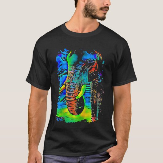 象顔ポップ・アートのアート Tシャツ (正面)