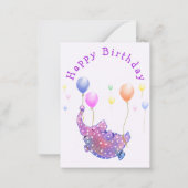 象飛んでいるのおもしろい誕生日 ノートカード (裏面)