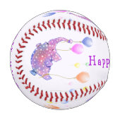 象飛んでいる名前をカスタムする誕生日ギフト野球 野球ボール (正面左)