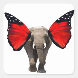 象飛んでいる封筒用シール スクエアシール