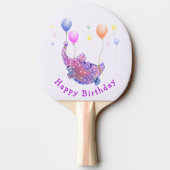 象飛んでいる誕生日おもしろい卓球ラケット 卓球ラケット (裏面)