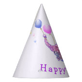 象飛んでいる誕生日おもしろい紙パーティー帽子 パーティーハット (左)