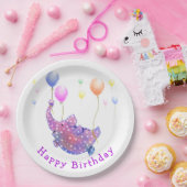 象飛んでいる誕生日紙プレートおもしろい ペーパープレート (パーティー)