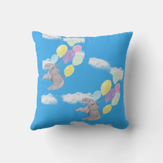 象飛んでいる象 クッション (裏面)