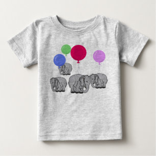 象飛んでいる象 ベビーTシャツ