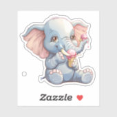 象食べのアイスクリーム シール (シート)