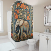 象飾象ウィリアムモリスインスパイアフローラ シャワーカーテン (インサイチュ)