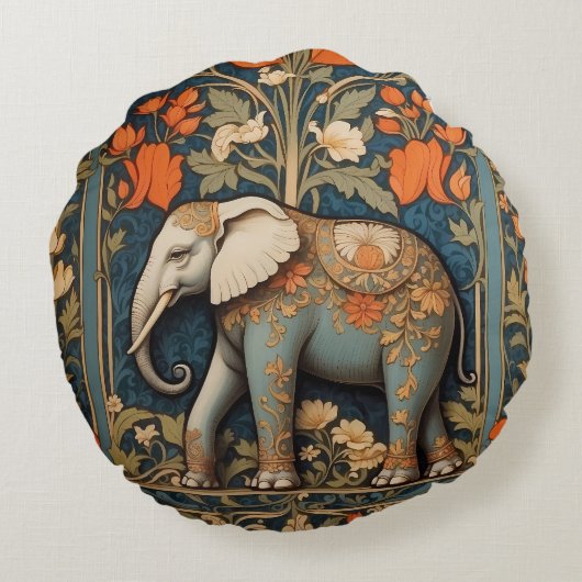 象飾象ウィリアムモリスインスパイアフローラ ラウンドクッション (裏面)
