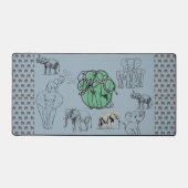 象鮮やかカラフル象 – 象ユニークのパット デスクマット (正面)