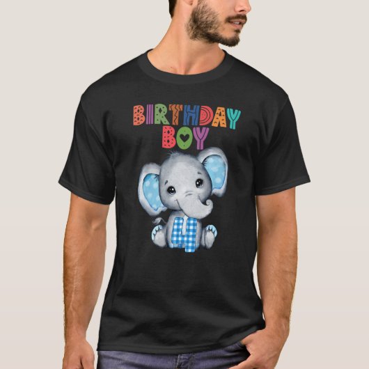 象4歳の誕生日の少年4歳のテーマEleph Tシャツ (正面)
