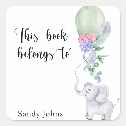 象 – この本は次のものだ スクエアシール (正面)