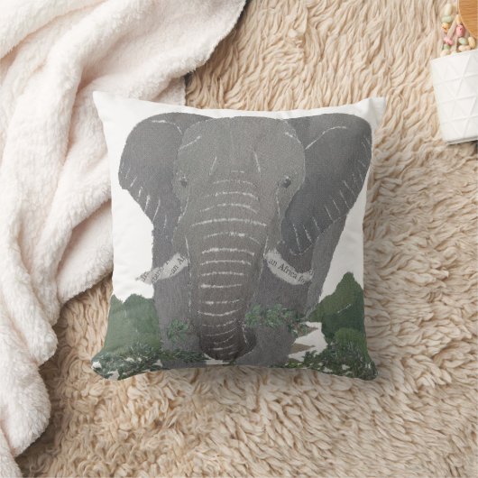 象、アフリカ動物 クッション (ブランケット)
