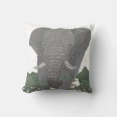 象、アフリカ動物 クッション (正面)
