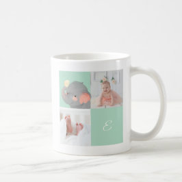 象・アルファベットモノグラムかわいい赤ちゃんシャワー コーヒーマグカップ