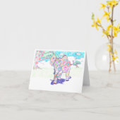 象 カード (黄色い花)