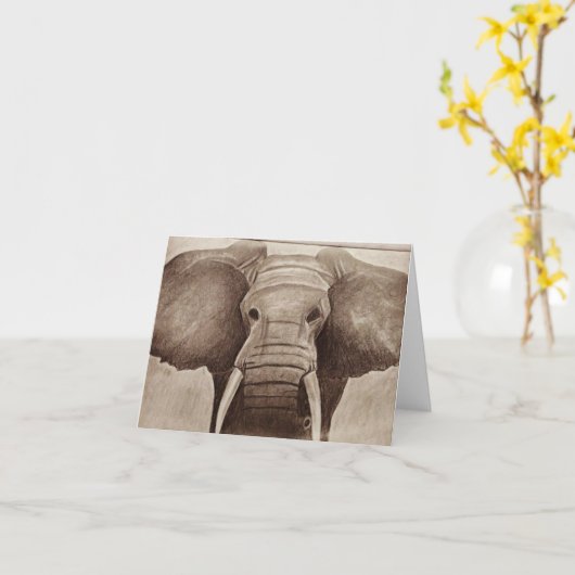 象 カード (黄色い花)