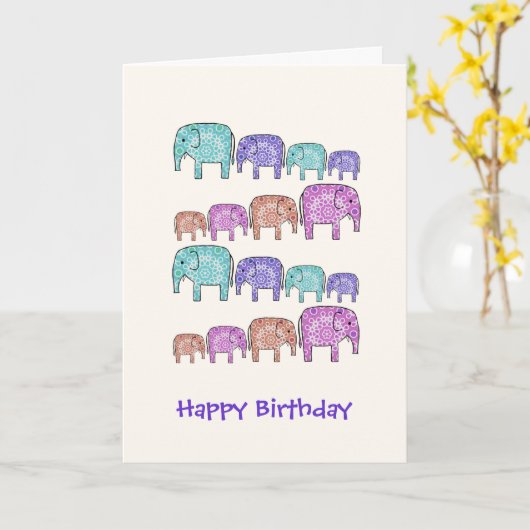 象 カード (黄色い花)