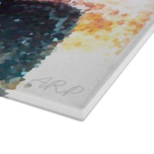 象、キリンのサファリの日没の芸術 カッティングボード (角)