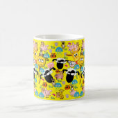 象、キリン、豚、犬、イエローマグカップ コーヒーマグカップ (中央)