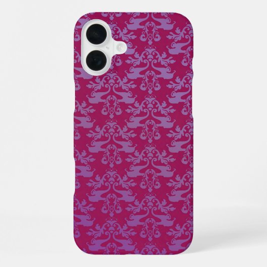 象 ダマスク 紫 赤 iphone iPhoneケース (裏面)