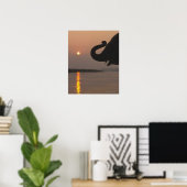 象、チトワン国立公園、ネパール ポスター (ホームオフィス)