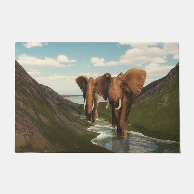 象 ドアマット (正面)